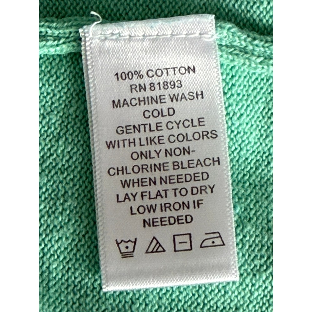 Isaac Mizrahi Live Womens 3X Cardigan Mint Green Blue Floral Cotton Sweater - Picture 9 of 10